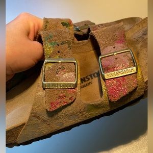 Metallic suede Arizona Birkenstocks